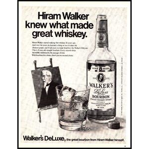 1970 Walker's Deluxe Bourbon Whiskey Vintage Print Ad Wall Art Photo 10x13